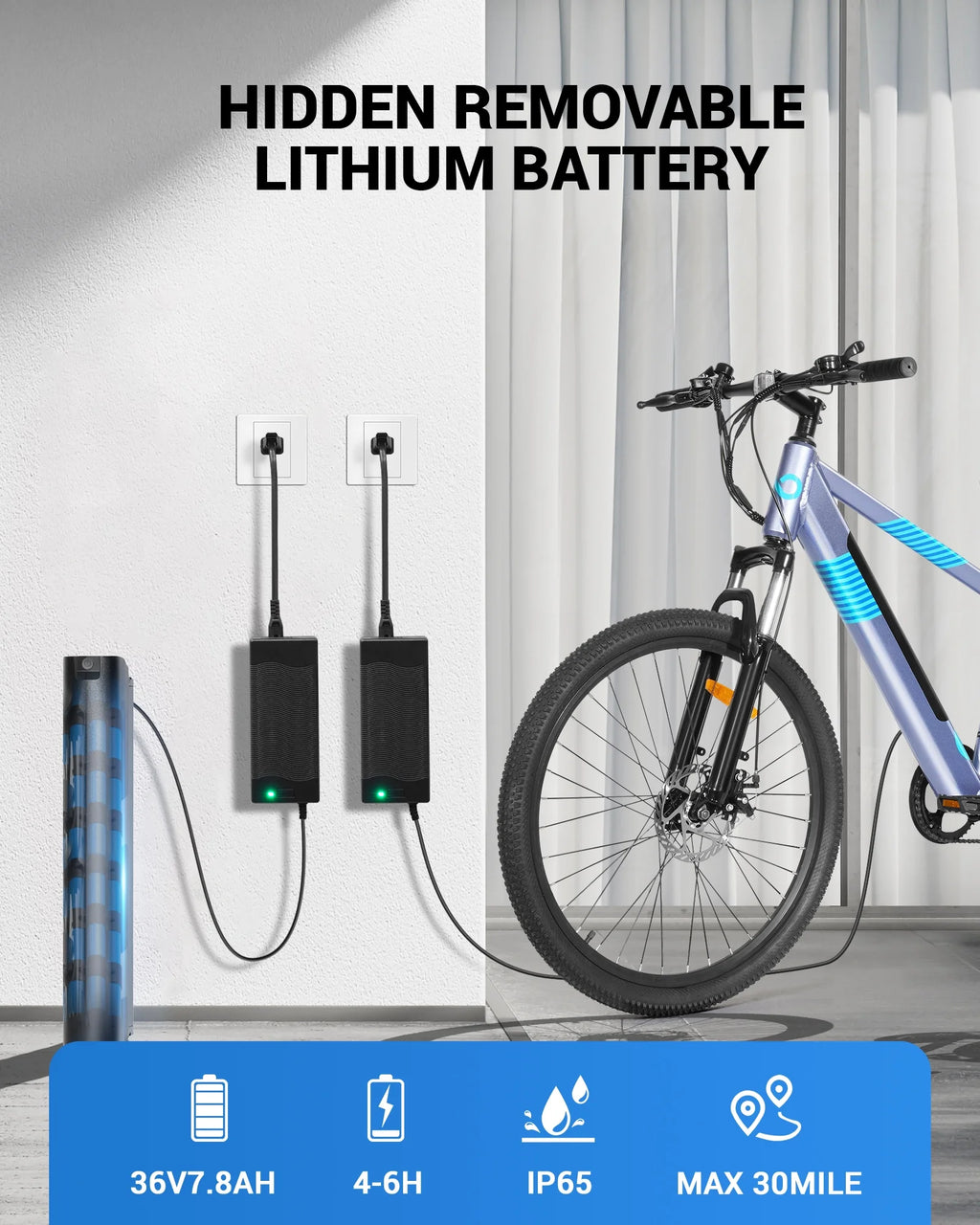 350W 26 Electric Mountain Bike with 36V Removable Battery N4298