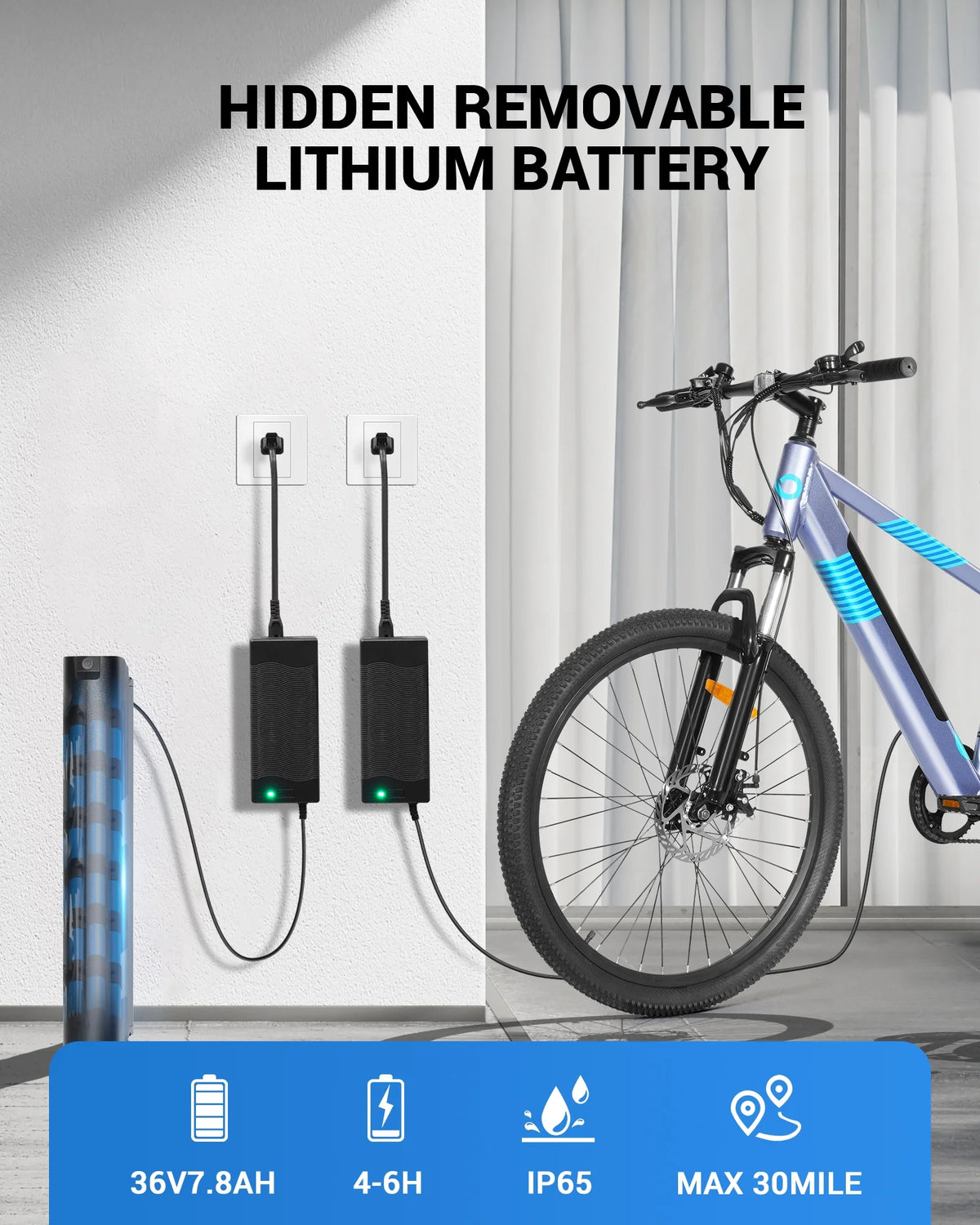 350W 26 Electric Mountain Bike with 36V Removable Battery N4298