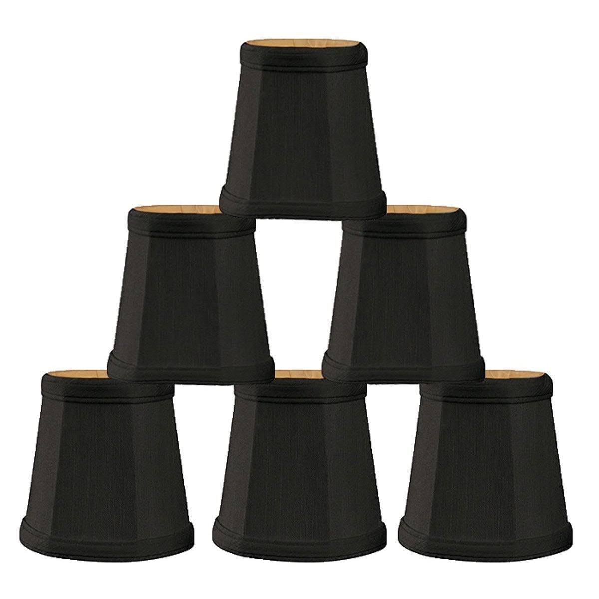 3.5 Silk Bell Candelabra Shade Set of 6 Black Gold D575496