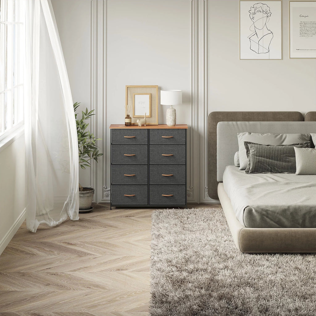 Dark Gray 8 Drawer Storage Dresser C504