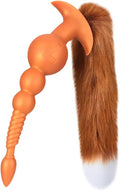 Extra Long Silicone Anal Beads with Removable Foxtail S21747