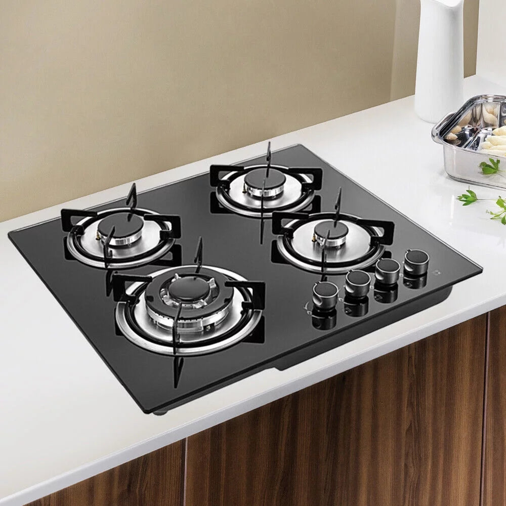 Black 4 Burners Built-In Gas Cooktop I7681