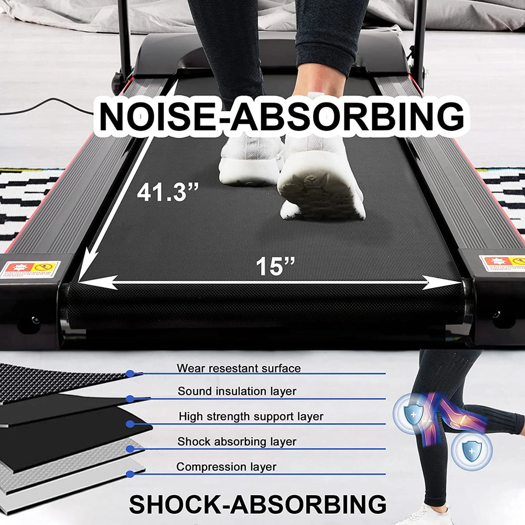 Folding Portable Treadmill with Phone Holder Black Y7902