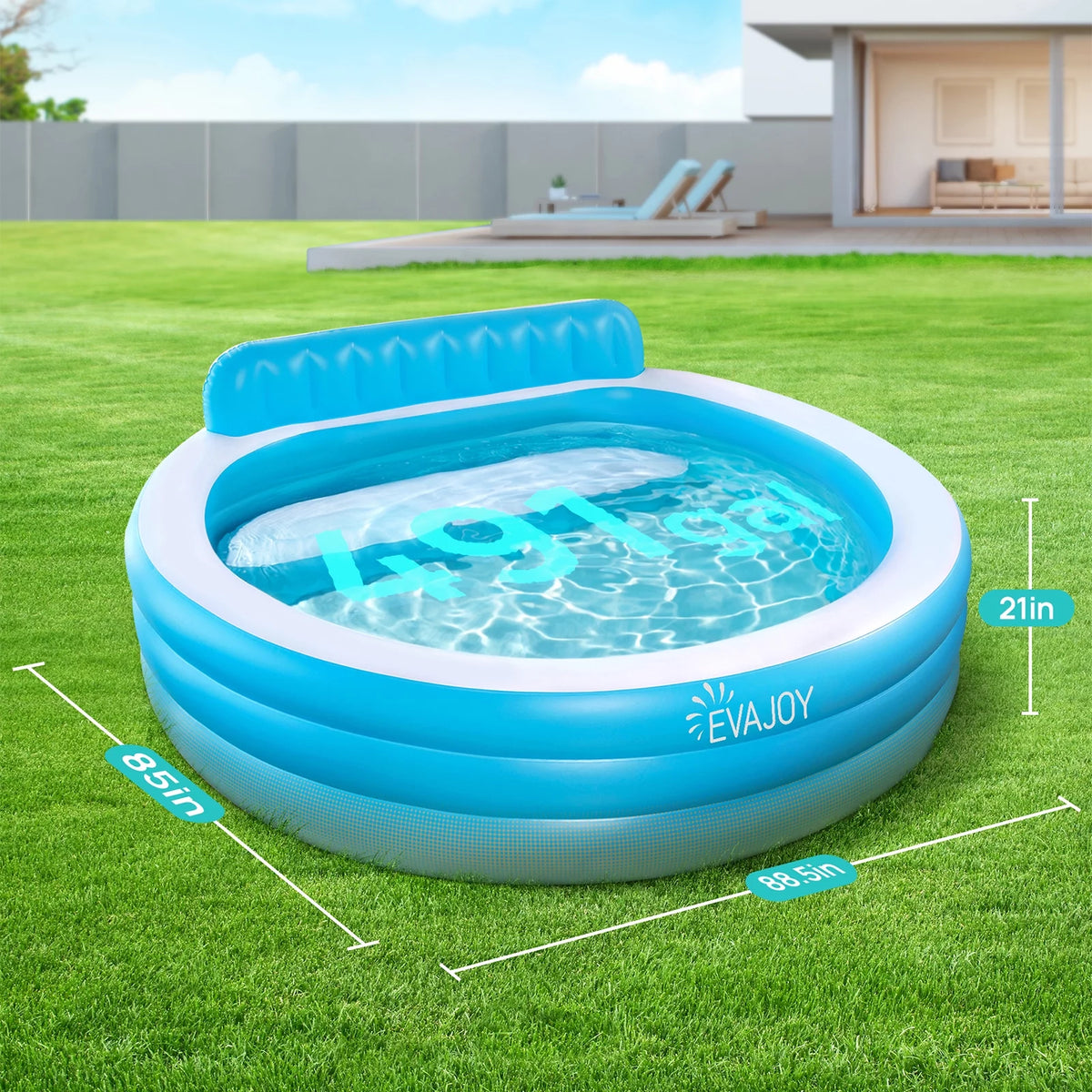 Inflatable Round Swimming Pool with Seat G733