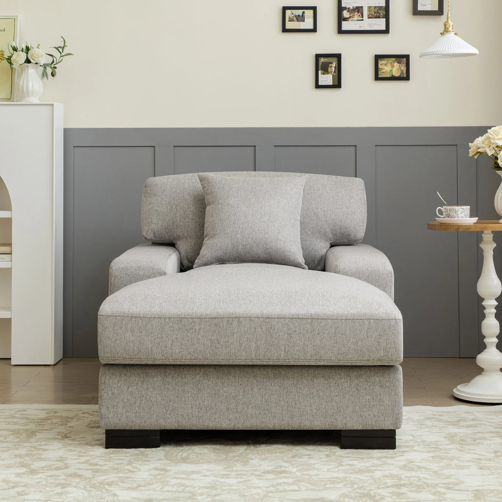 Oversized Gray Chaise Sleeper Sofa X158678