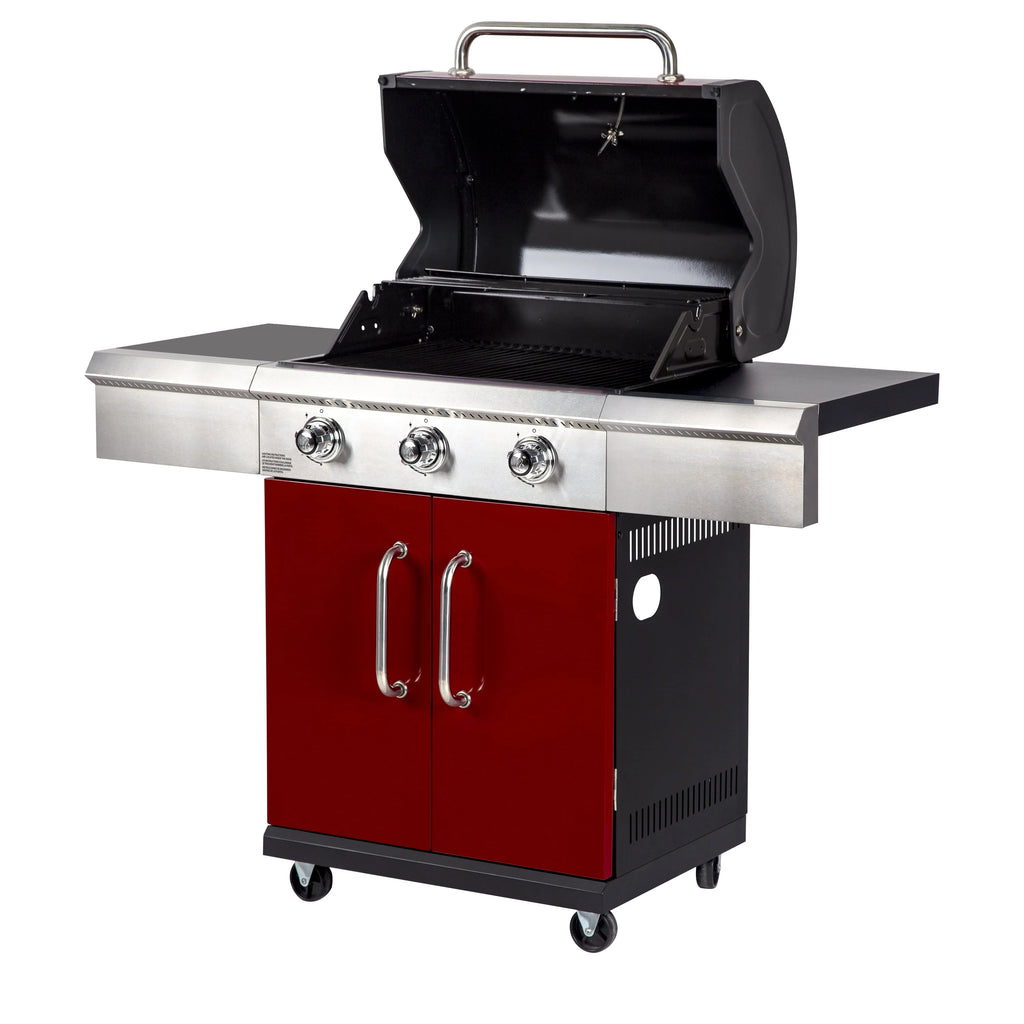 3 Burner Red Propane Gas Grill L27134
