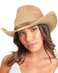 Straw Cowboy Sun Hats with Wind Lanyard UPF 80+ K51511