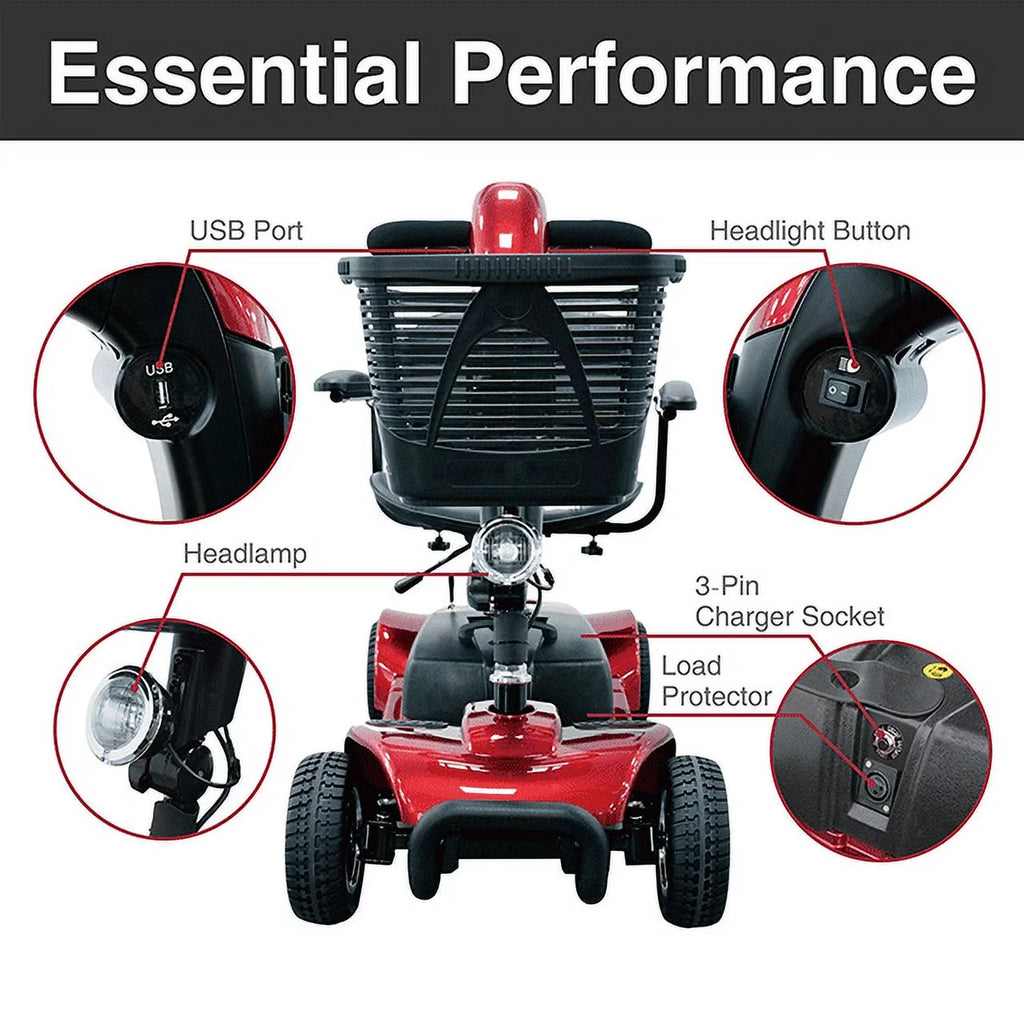Red 4-Wheel Motorized Power Scooter N27771