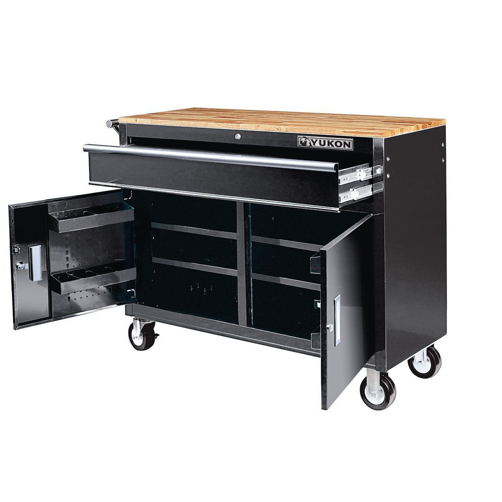 46 in. Mobile Workbench with Solid Wood Top T250