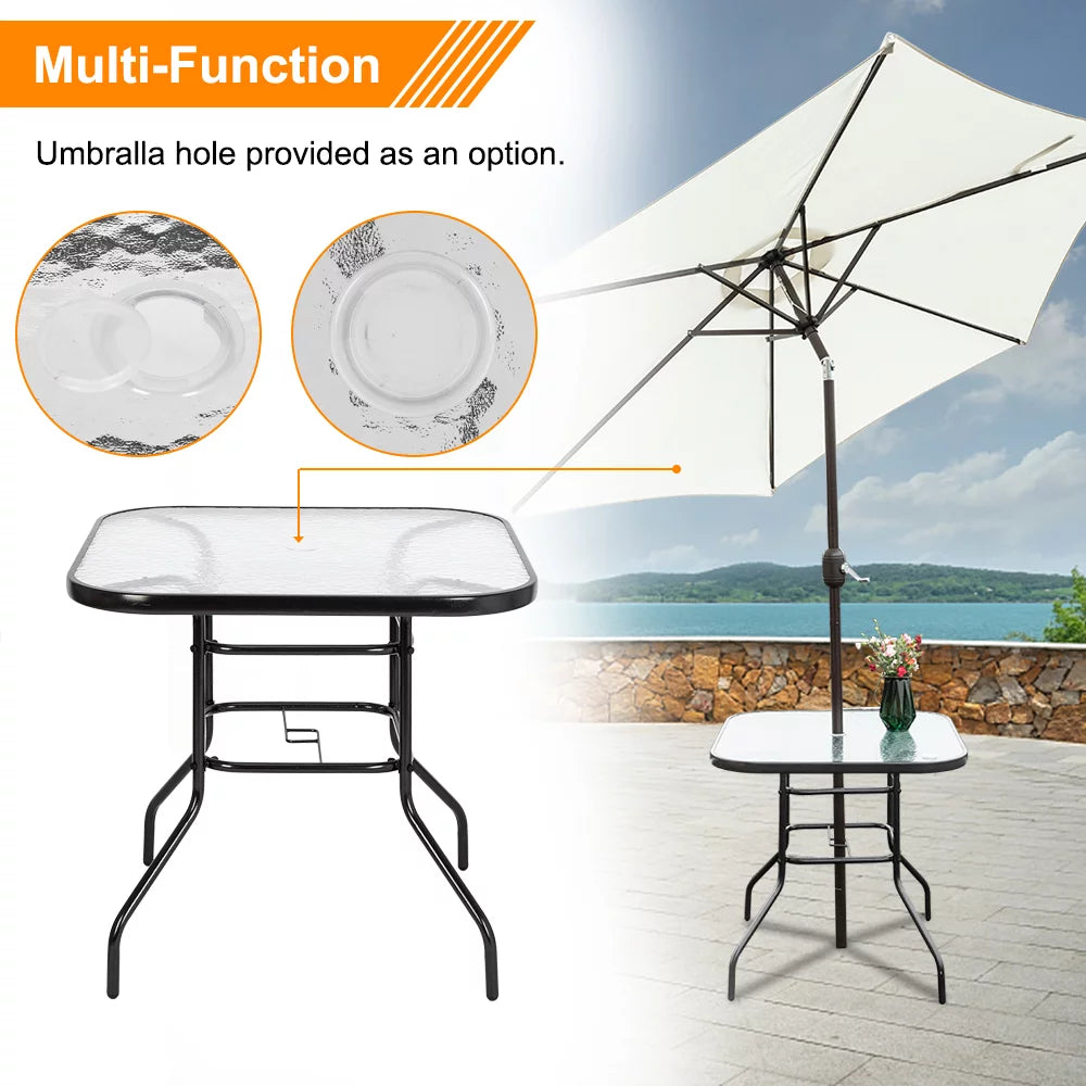 Round Glass Outdoor Dining Table D958988