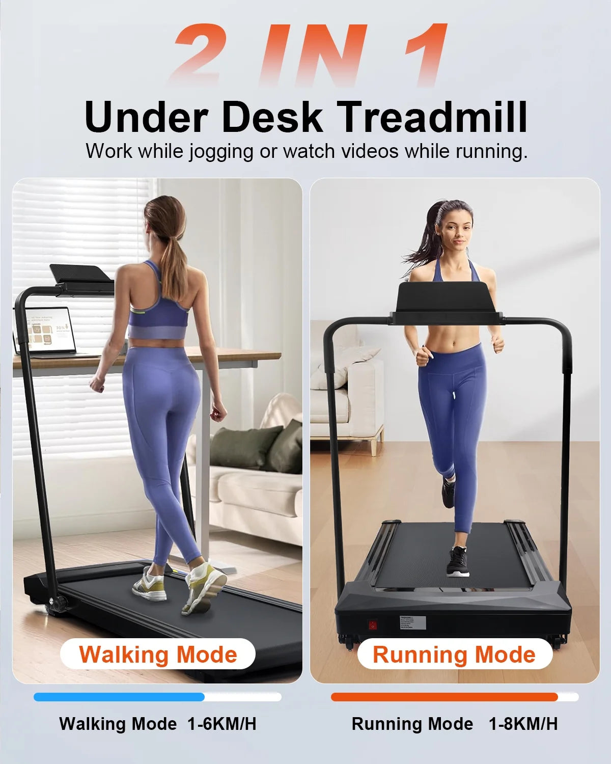 2.25HP Walking Pad Treadmill with 330 lbs Capacity D666711