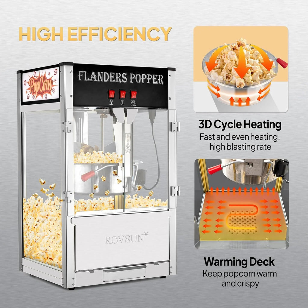Black 16 Ounce Kettle Countertop Popcorn Machine X6590