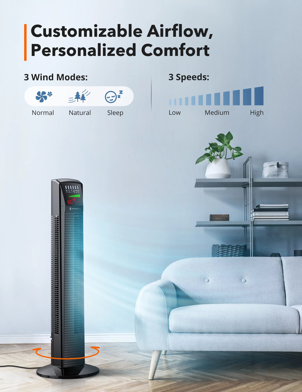Oscillating Tower Fan with Remote K61110