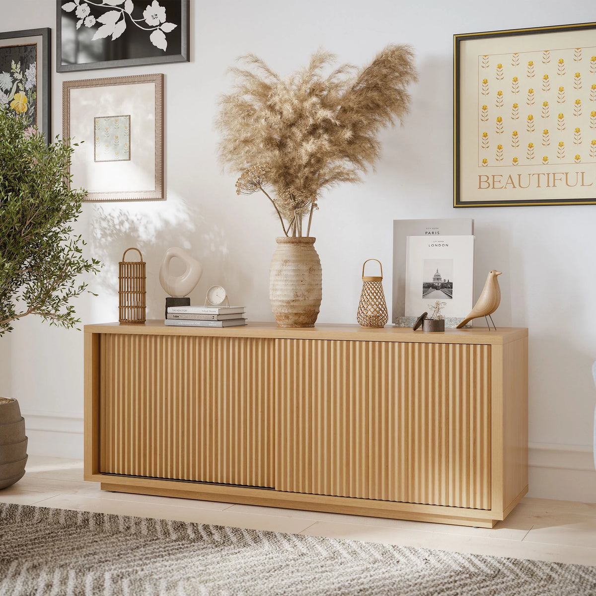 Fluted TV Stand for TVs up to 70" G3548