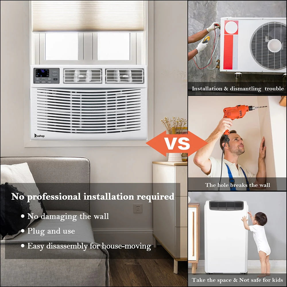 8000BTU 115V White Window Air Conditioner with Remote Control U41118