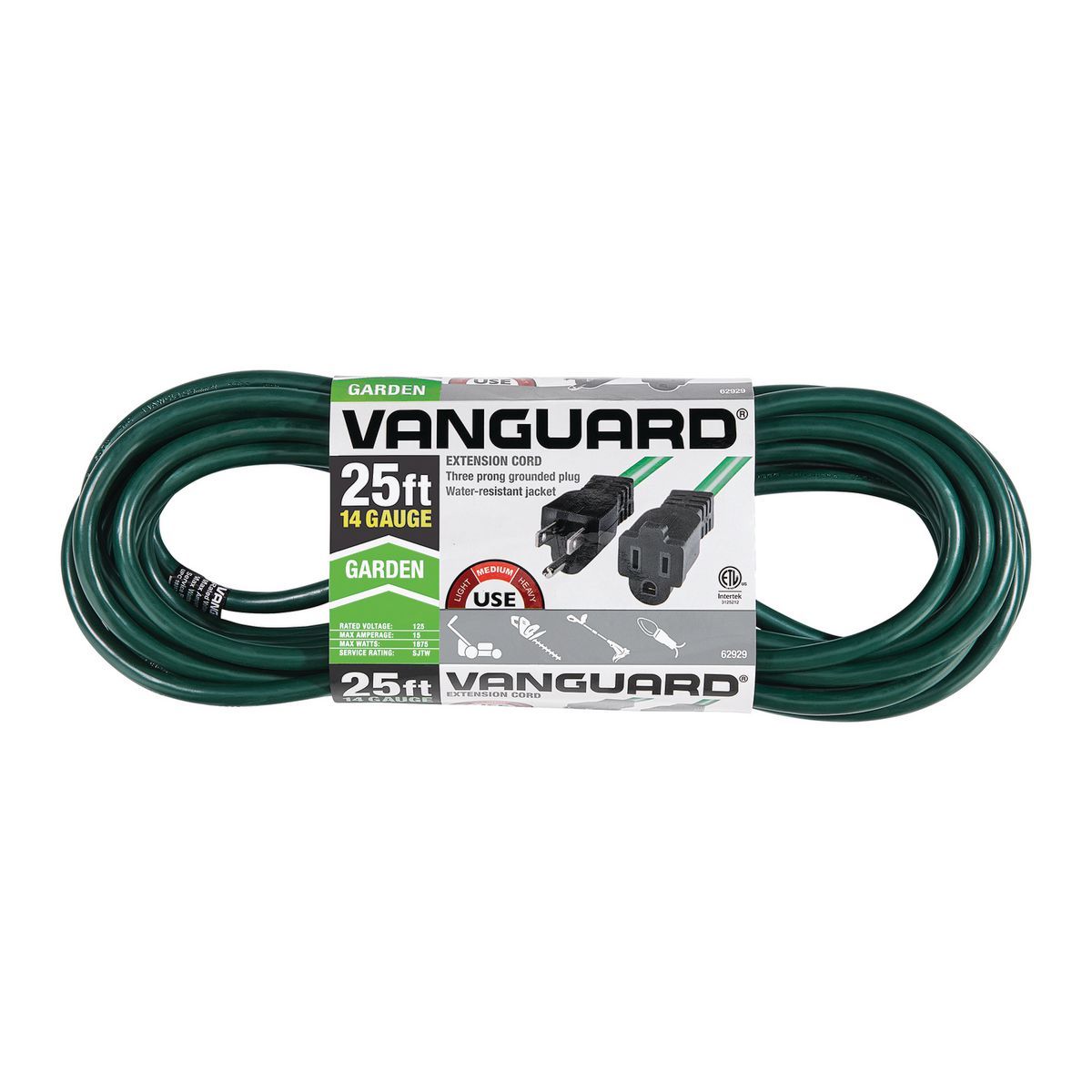Green 25 ft. 14/3 Gauge Outdoor Extension Cord B3367