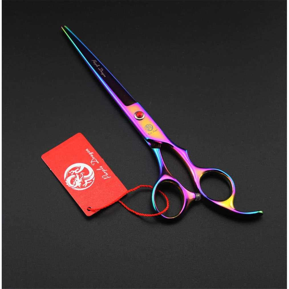 7.0 inch 4PCS Pet Grooming Scissors Kit Steel Straight & Curved & Thinning Blade J713