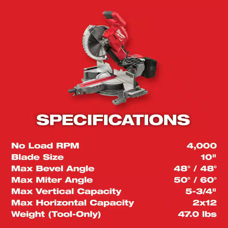18V Cordless Dual Bevel Sliding Compound Miter Saw Kit with 8.0 Ah Batteries Y5378