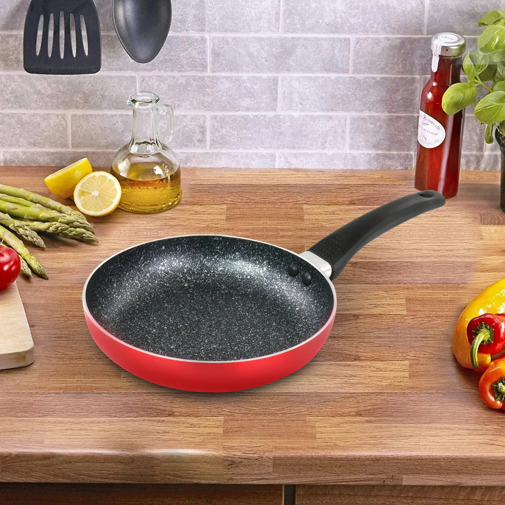 8 Inch Red Aluminum Non Stick Frying Pan T92186