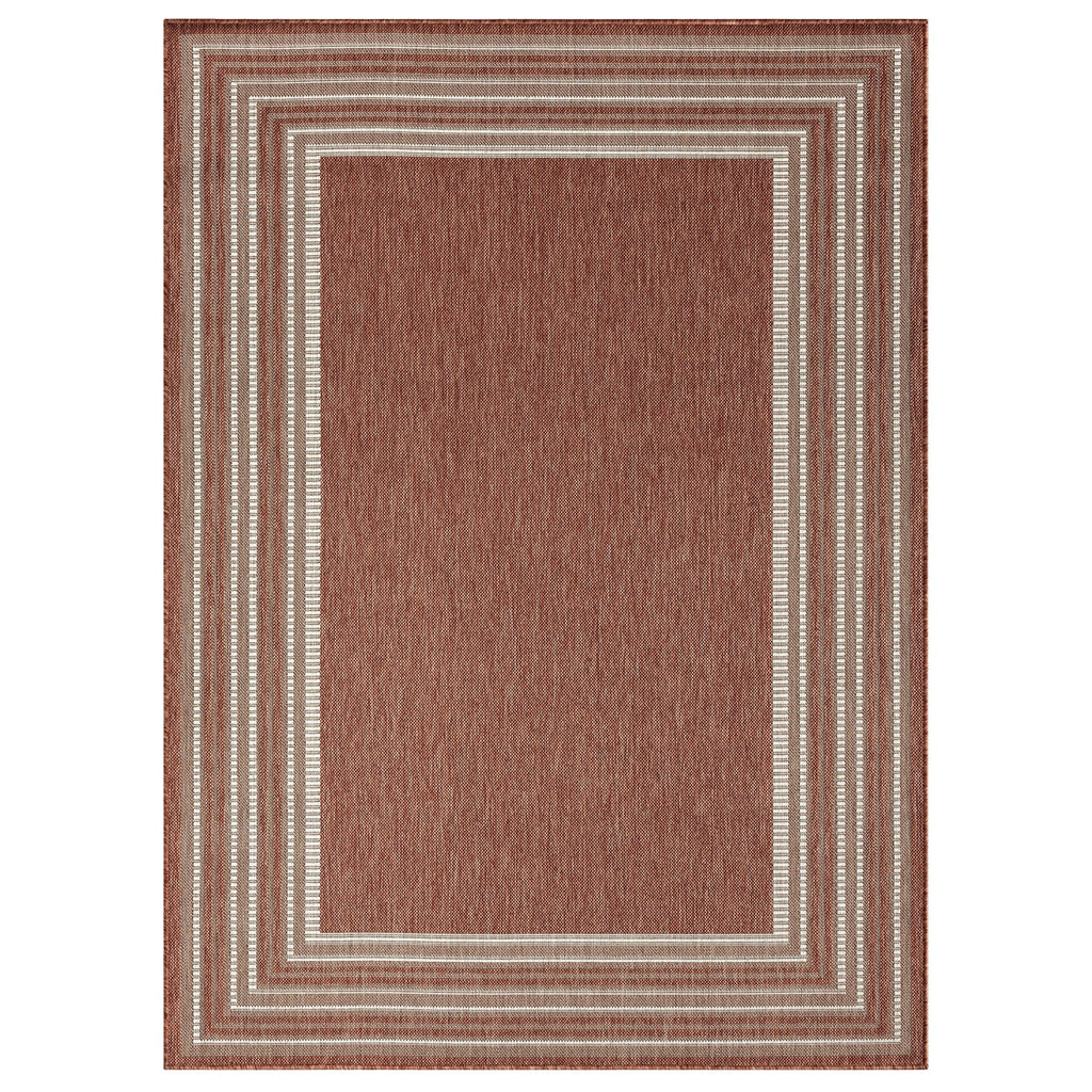 Terracotta Ivory Indoor Outdoor Area Rug 7'9"x10'2" A381