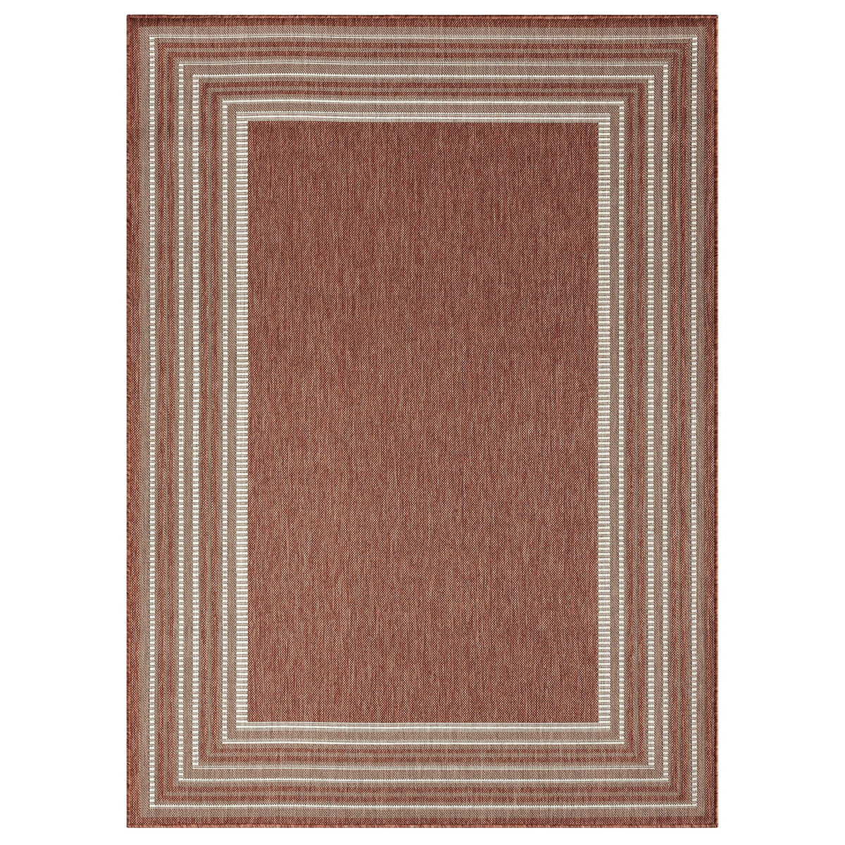 Terracotta Ivory Indoor Outdoor Area Rug 7'9"x10'2" A381