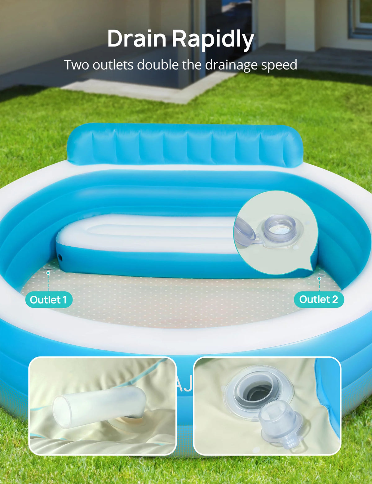 Inflatable Round Swimming Pool with Seat G733