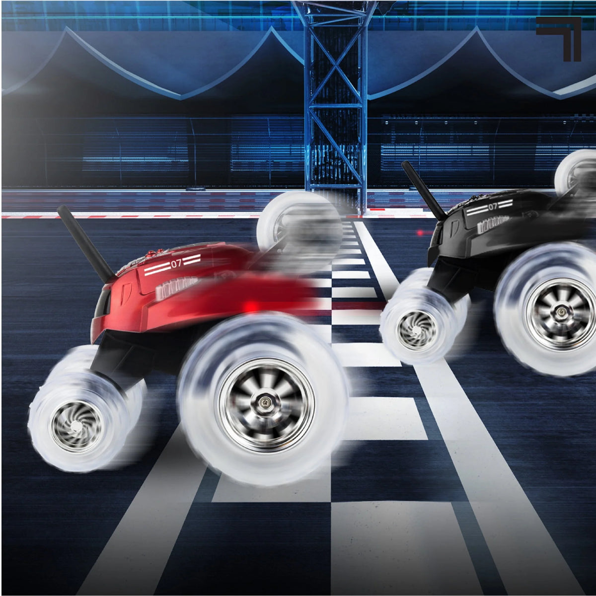 Red Remote Control 360 Spinning Car 2 pcs T536295