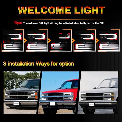 LED Headlight Assembly with DRL Turn Signal W766