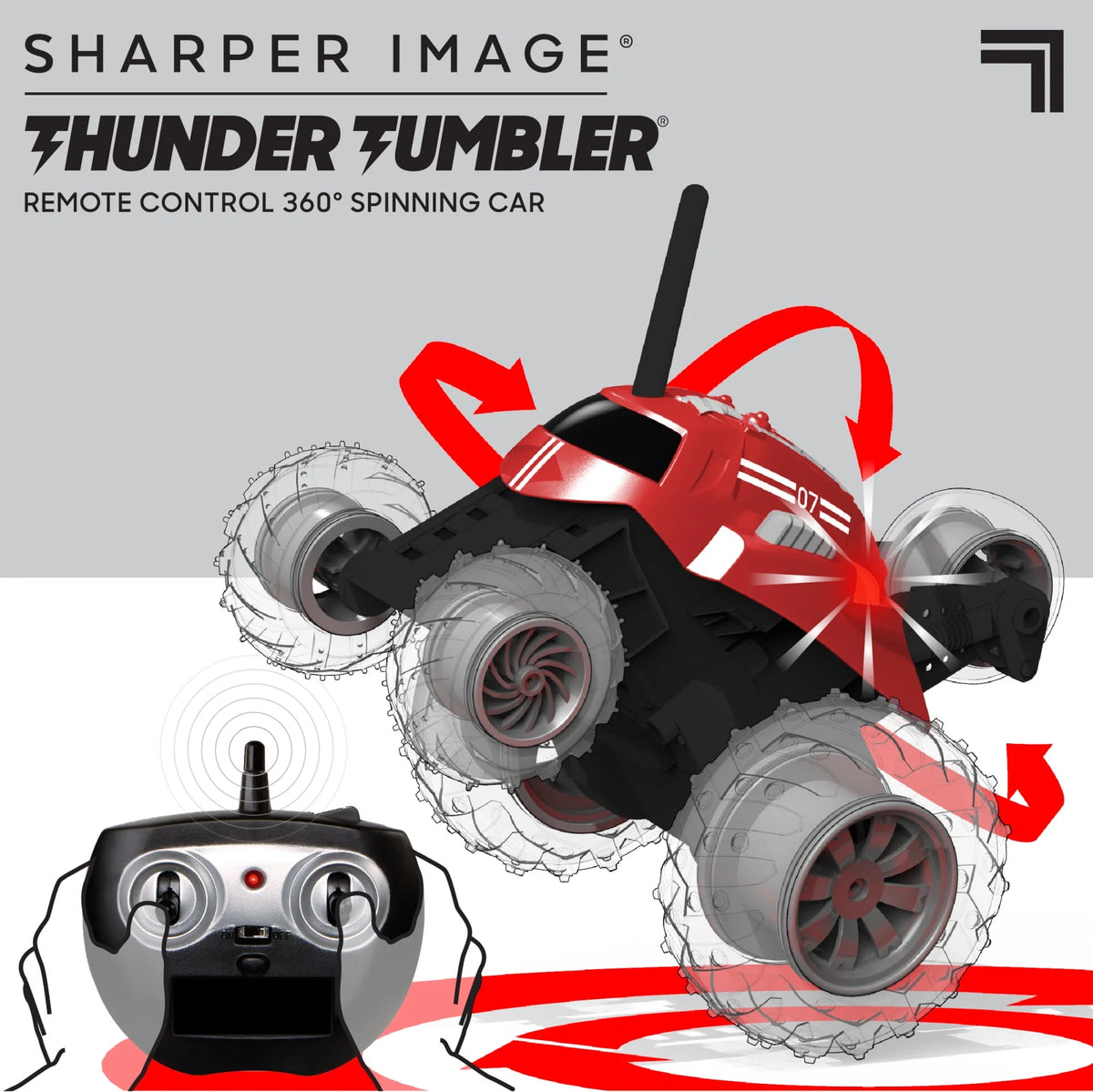 Red Remote Control 360 Spinning Car 2 pcs T536295