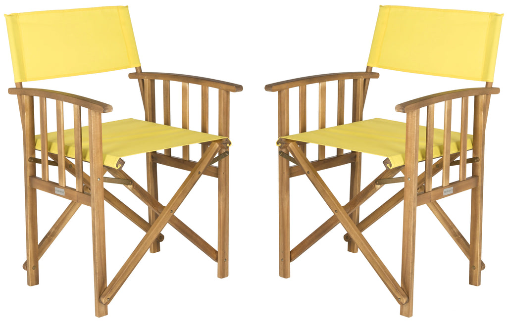 Set of 2 Natural Yellow Outdoor Chair E6899