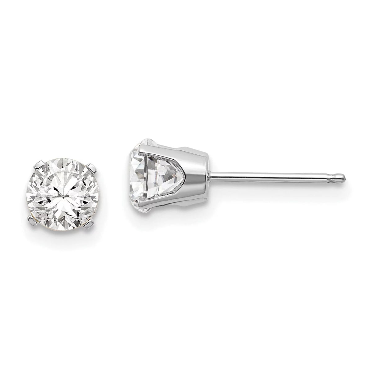 14k White Gold 5mm White Topaz Stud Earrings P614685