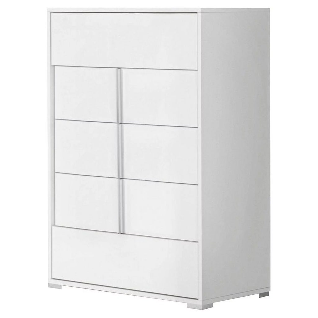 White 5-Drawer MDF Wood Chest D3177