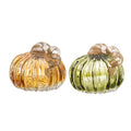 Set of 3 Multi Striped Glass Pumpkins S11191