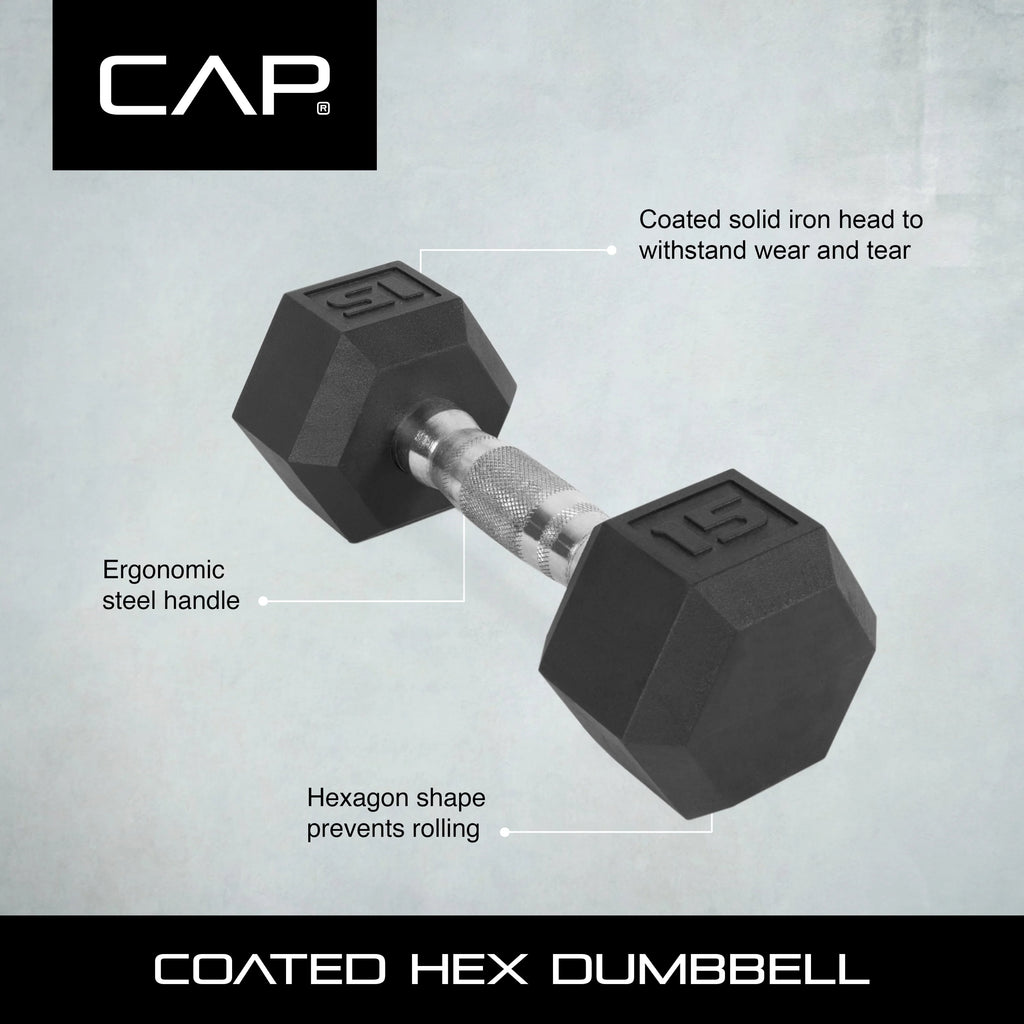 3lb Rubber Hex Dumbbell N474881