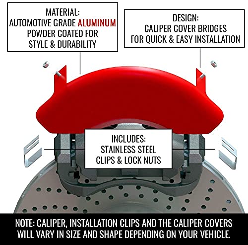 Red Brake Caliper Covers Front and Rear Set J50701