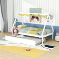 Twin Wood Tent Floor Bed with Trundle N707