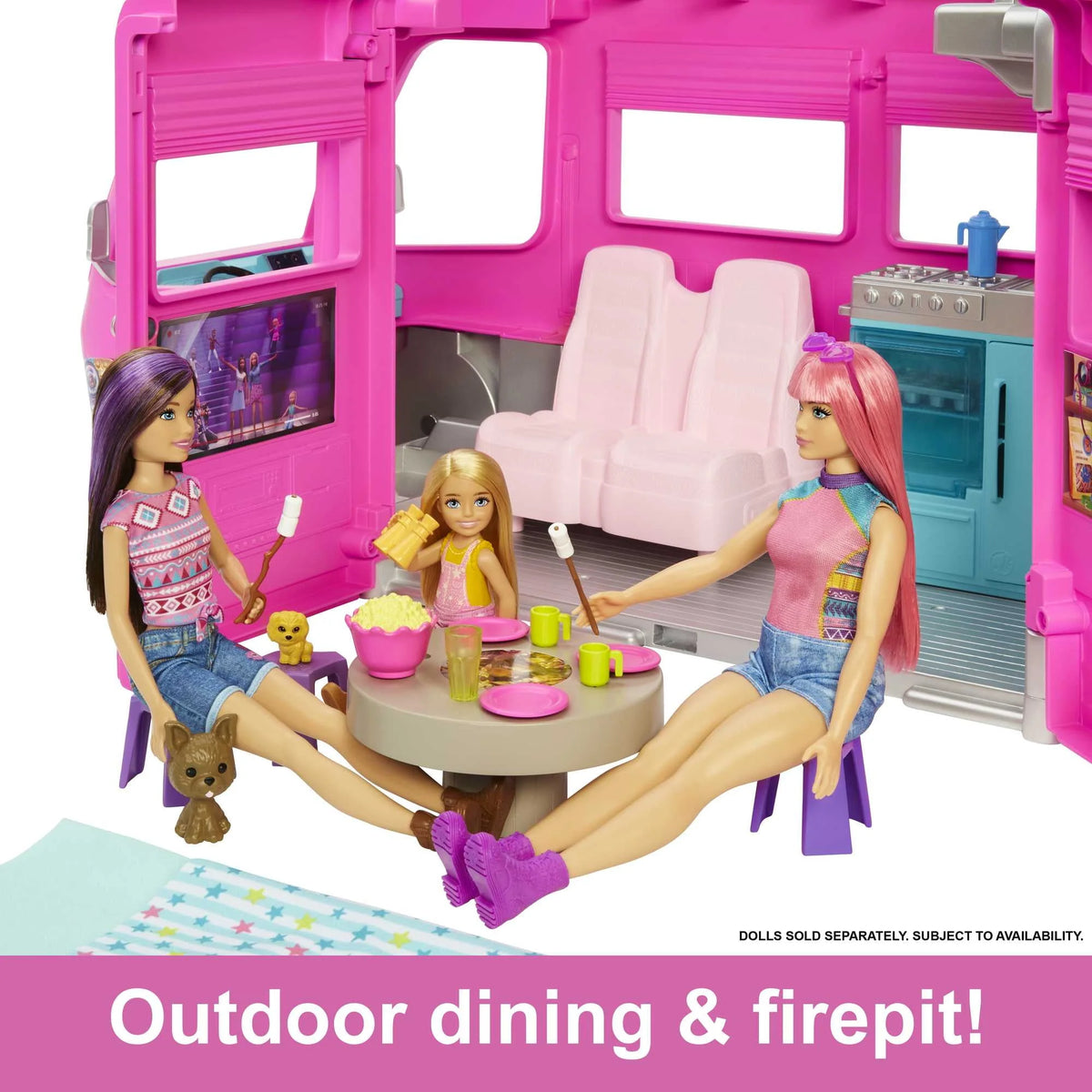 Barbie DreamCamper Vehicle Playset with 60 Accessories Y863