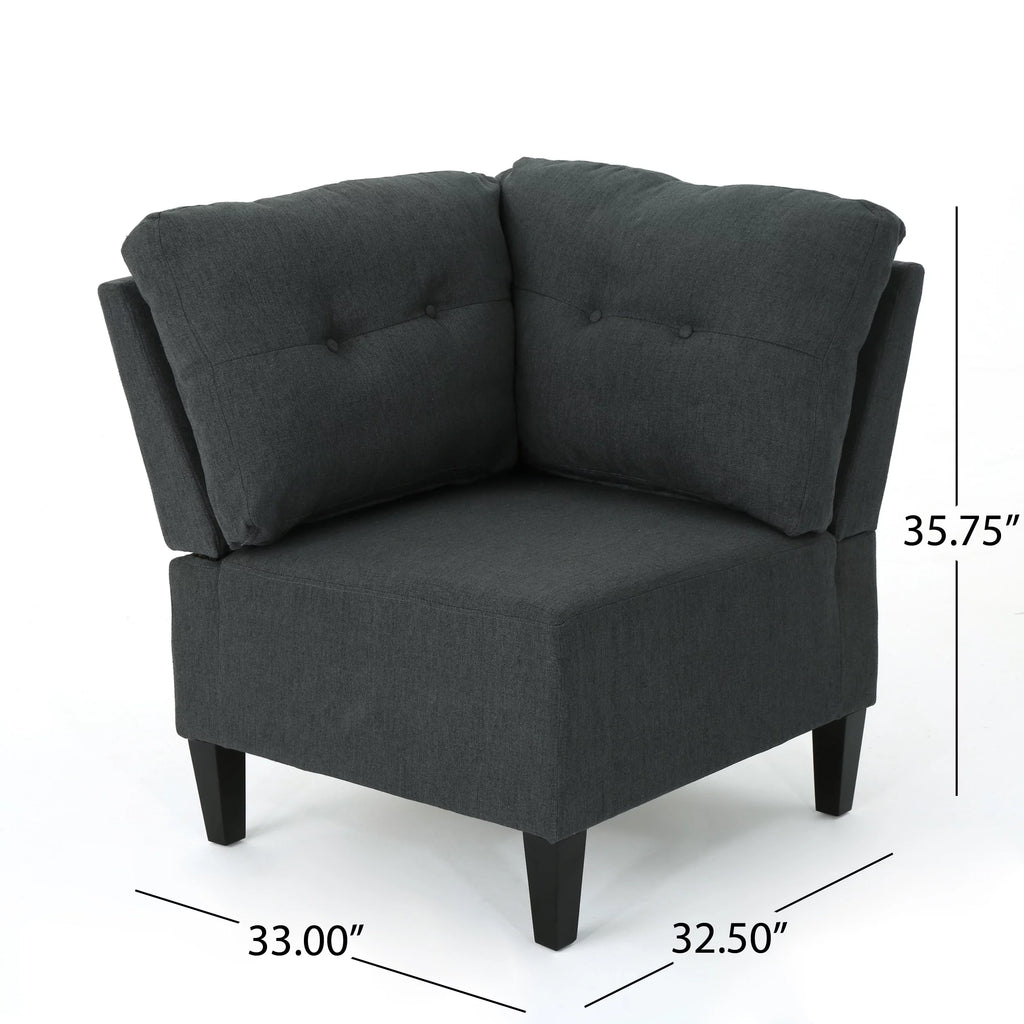 Dark Grey Fabric 7 Piece Sectional Sofa P360