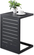 C Shaped Aluminum Side Table Dark Grey Z59034