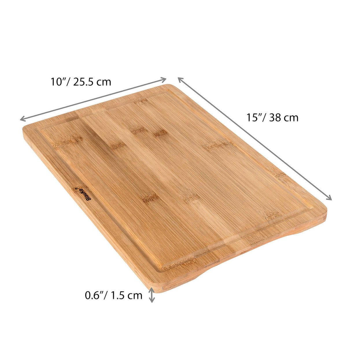 15x10" Bamboo Cutting Board with Juice Groove and Handles C1380