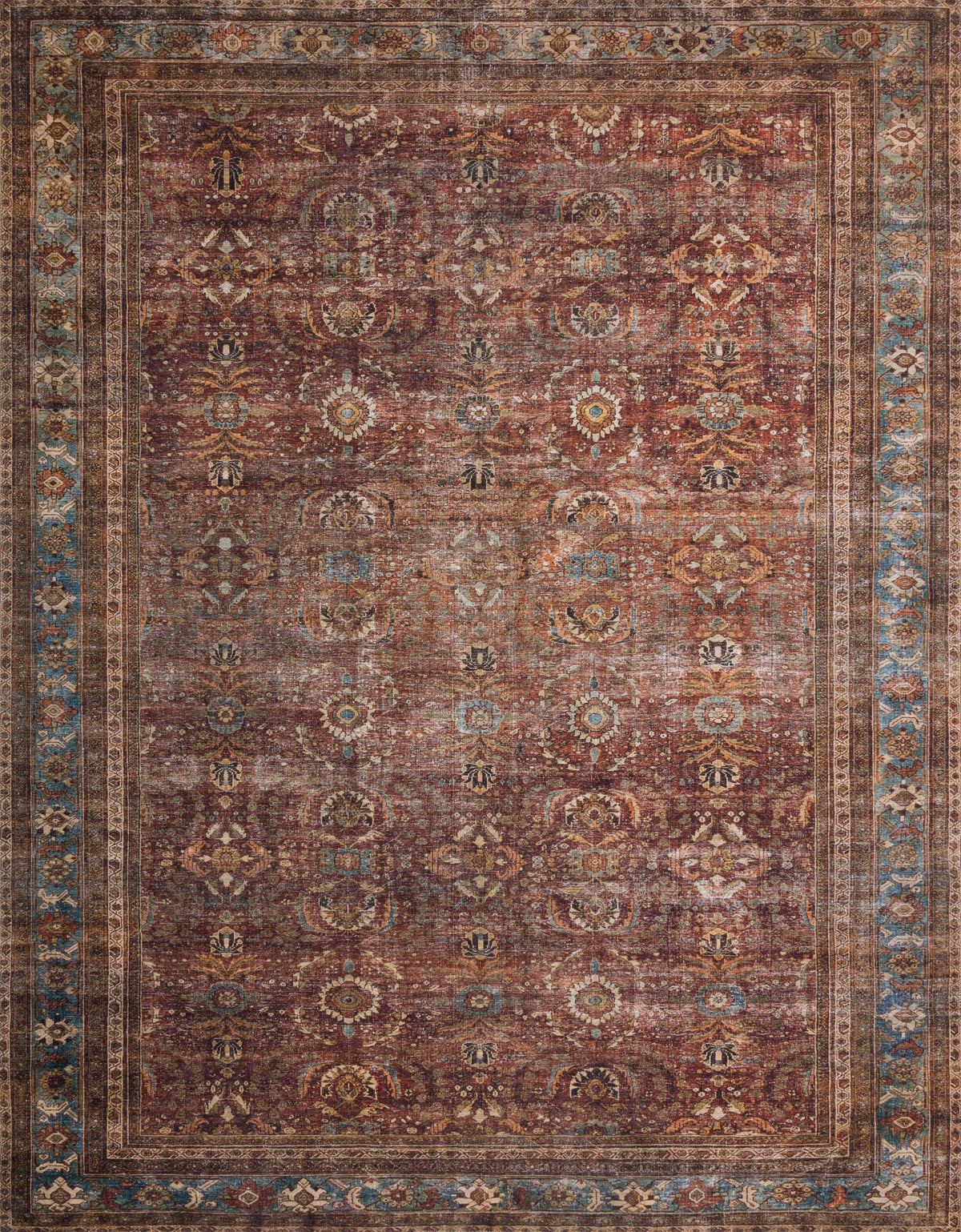 Brick Blue 2'6 x 9'6 Rug V23279