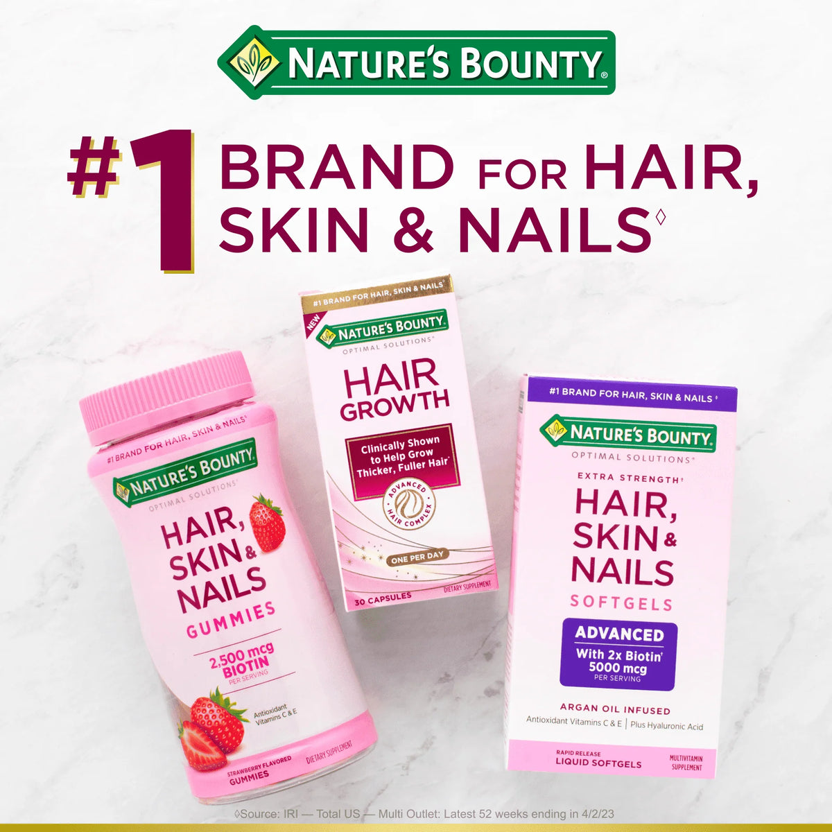 Hair, Skin and Nail Biotin & Vitamins A, C, & E Softgels, 120 Ct N806