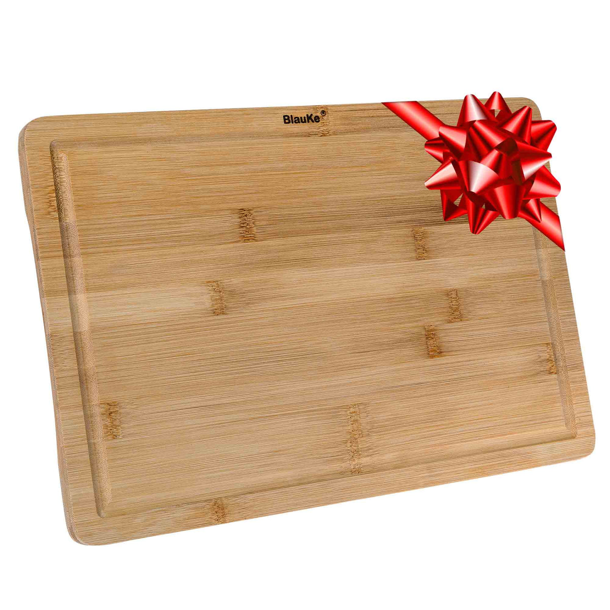 15x10" Bamboo Cutting Board with Juice Groove and Handles C1380